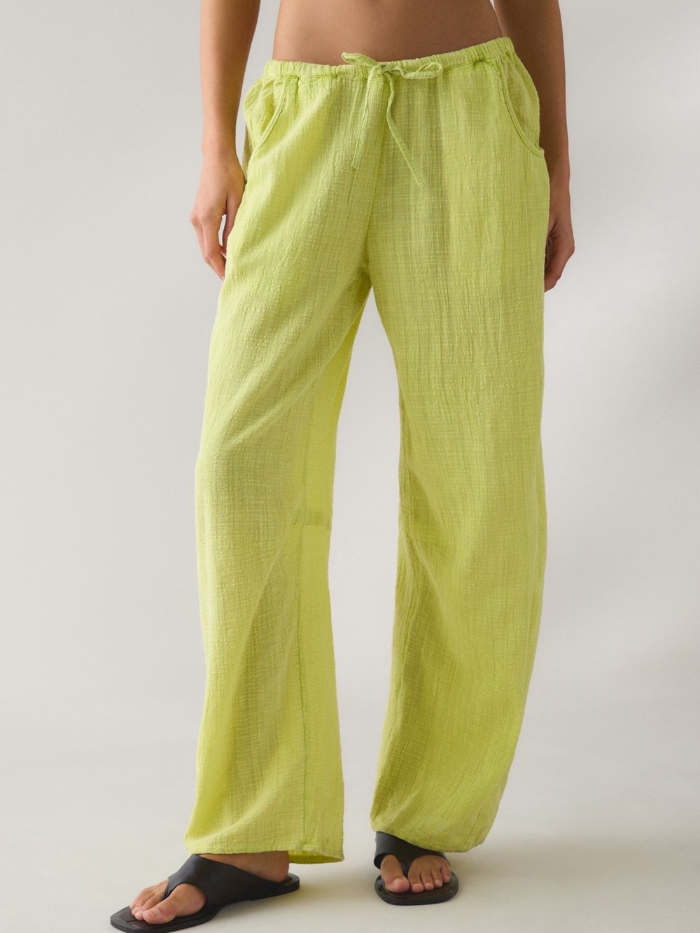 😍POCKETS😍 Urban Outfitters Out From Under Golden Hour Gauzy Barrel Pants NWT